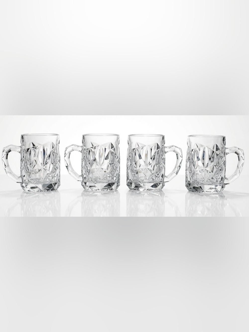 Tiffany & Co. Cut Rock Glass Beer Steins— Set of 4